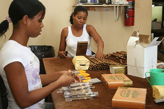 Die Produktion und Verpackung findet gleich über den Verkaufsräumen der „Boutique del Fumador“ statt. Foto: Dennis Knake