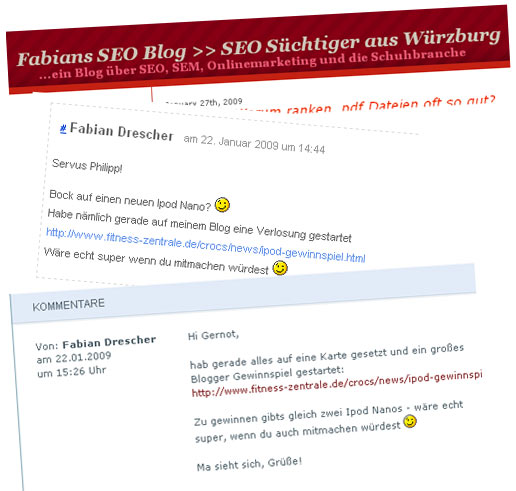SEO-Müll Das ist kein virales Marketing, das ist Blog-Spamming. Aber es gibt leider immer genügend Deppen, die bei sowas mitmachen.