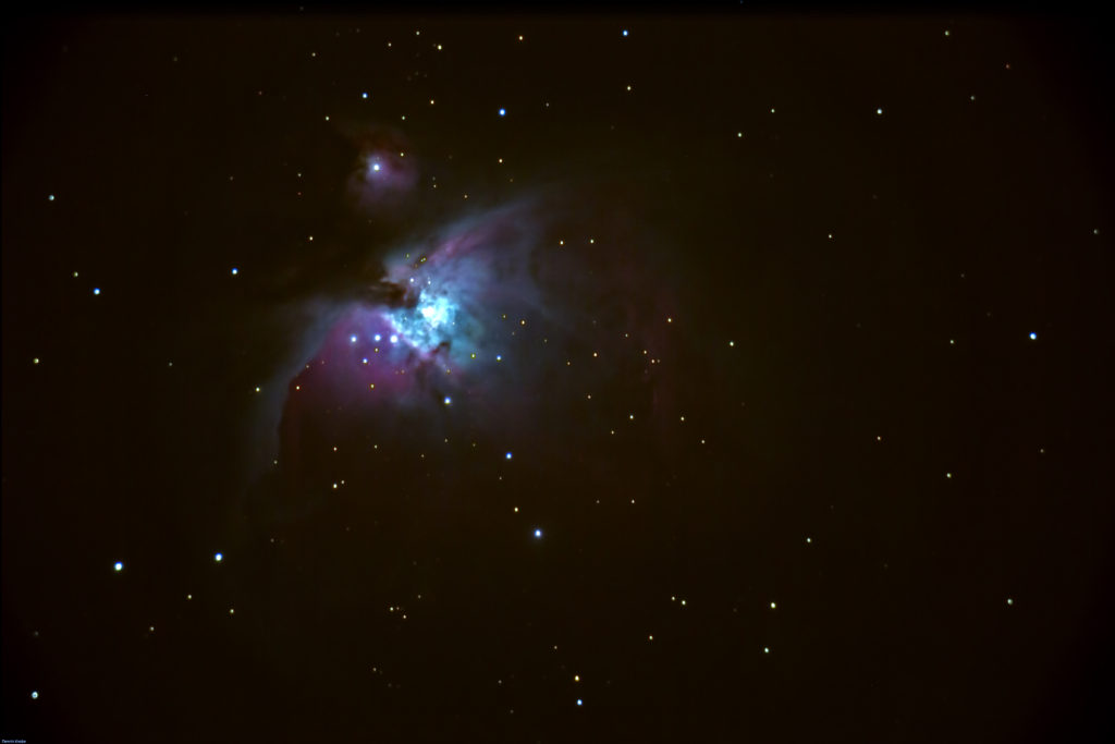 Messier 42, M42, Orionnebel "über Düsseldorf". Aufgenommen am 21.01.17 mit Canon 6D. Stack aus 10x5 Sekunden a 2500 ISO.
