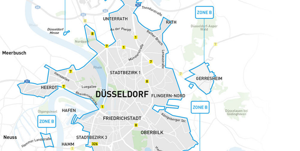 Car2Go Geschäftsgebiet Düsseldorf wird immer kleiner