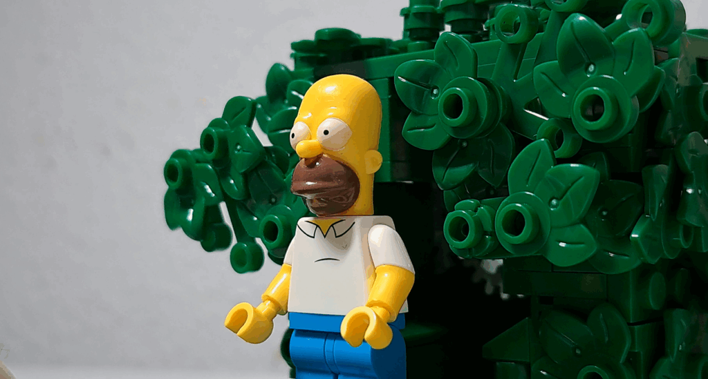 Homer Simpson Meme aus Klemmbausteinen