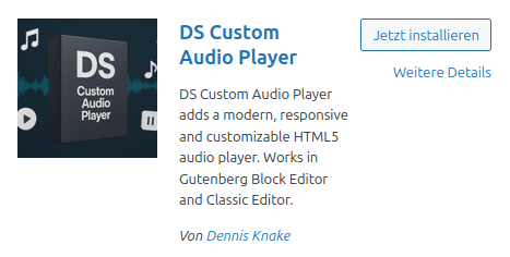 DS Custom Audio Player